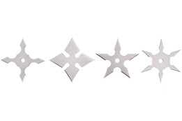 Estrelas Ninja Shuriken, Aço Aço inoxidável - lote de 4