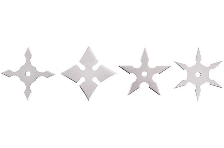 Estrelas Ninja Shuriken, Aço Aço inoxidável - lote de 4