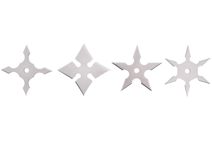 Étoiles Ninja Shuriken, Acier inoxydable - Lot de 4