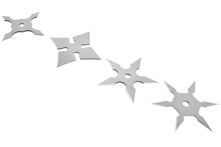 Étoiles Ninja Shuriken, Acier inoxydable - Lot de 4