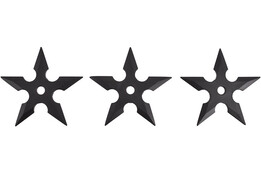 Estrelas Ninja Shuriken, Borracha Preto (5 Dicas) - lote de 3