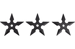 Ninja Shuriken Throwing Stars, black Rubber (5 points) - 3pc Lot