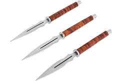 Throwing Knives, Stacked Leather grip - Set of 3 (16 cm)