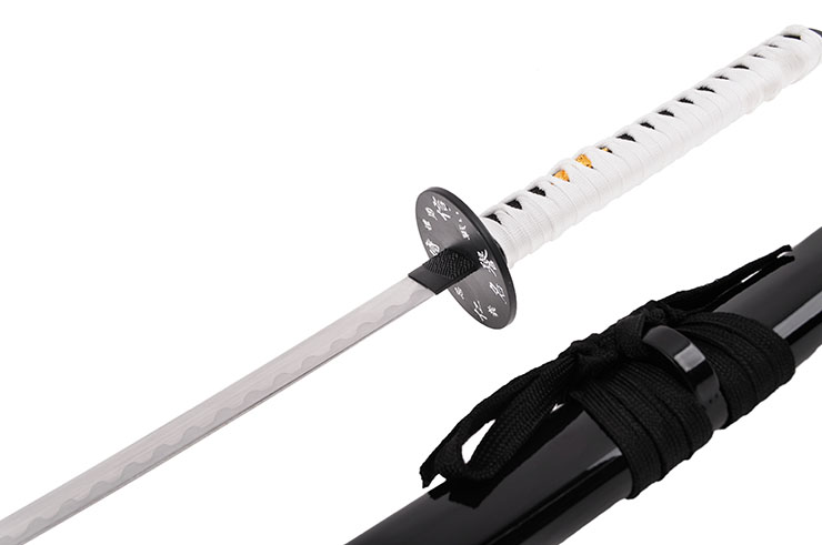 Katana Iaito with Dragon, Black & White handle