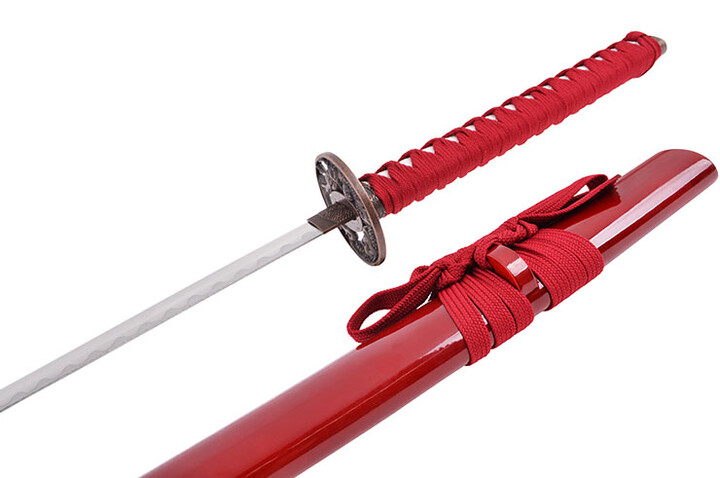 Katana Iaïto Dragão, Vermelho e Vermelho entrançado