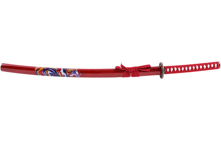 Katana Iaïto Dragão, Vermelho e Vermelho entrançado