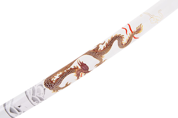 Katana Iaito Dragon Gold, White with Black Handle