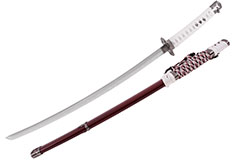 Katana Tachi, Burgundy & White - Semi-Sharpened