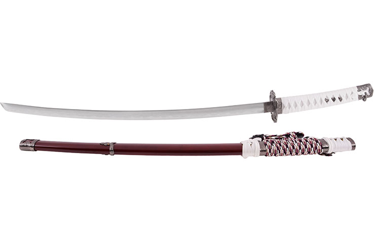 Katana Tachi, Burgundy & White - Semi-Sharpened