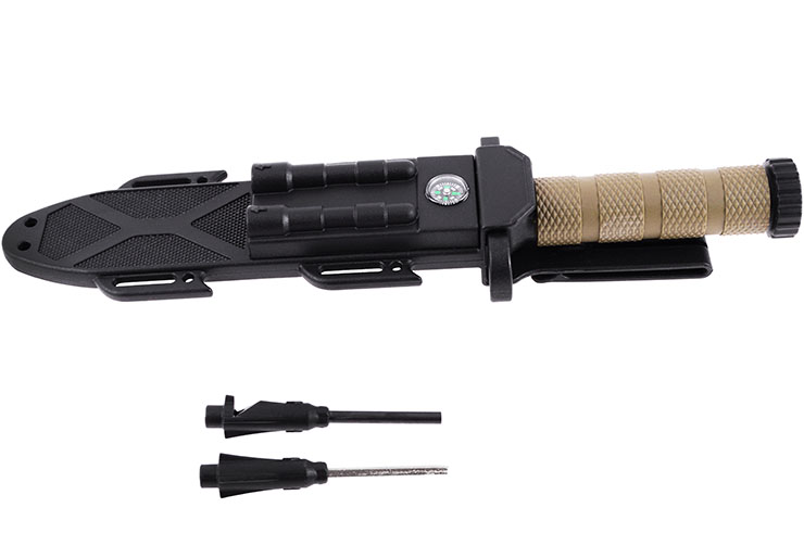 Cuchillo de supervivencia y combate, con accesorios (19 cm)