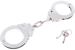 Handcuffs with keys, with pouch