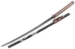 Katana Iaito with Dragon, Black & Brown handle