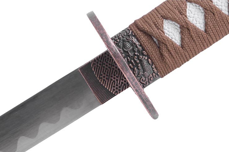 Katana Iaito with Dragon, Black & Brown handle