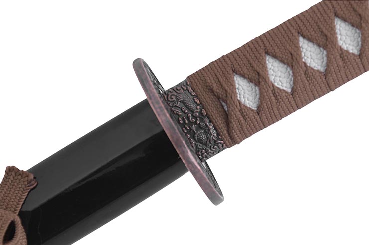 Katana Iaito with Dragon, Black & Brown handle