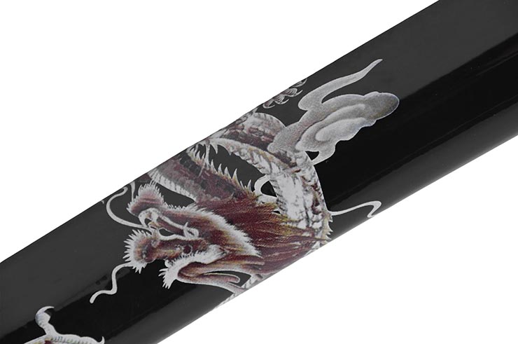 Katana Iaïto Dragon, Noir & Tressage Brun