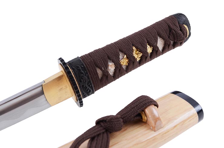 Tanto Bushido, Natural wood - Blade with fuller, Sharpened
