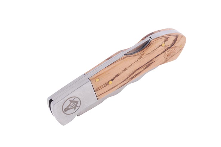 Couteau de poche en bois - Franc Maçon