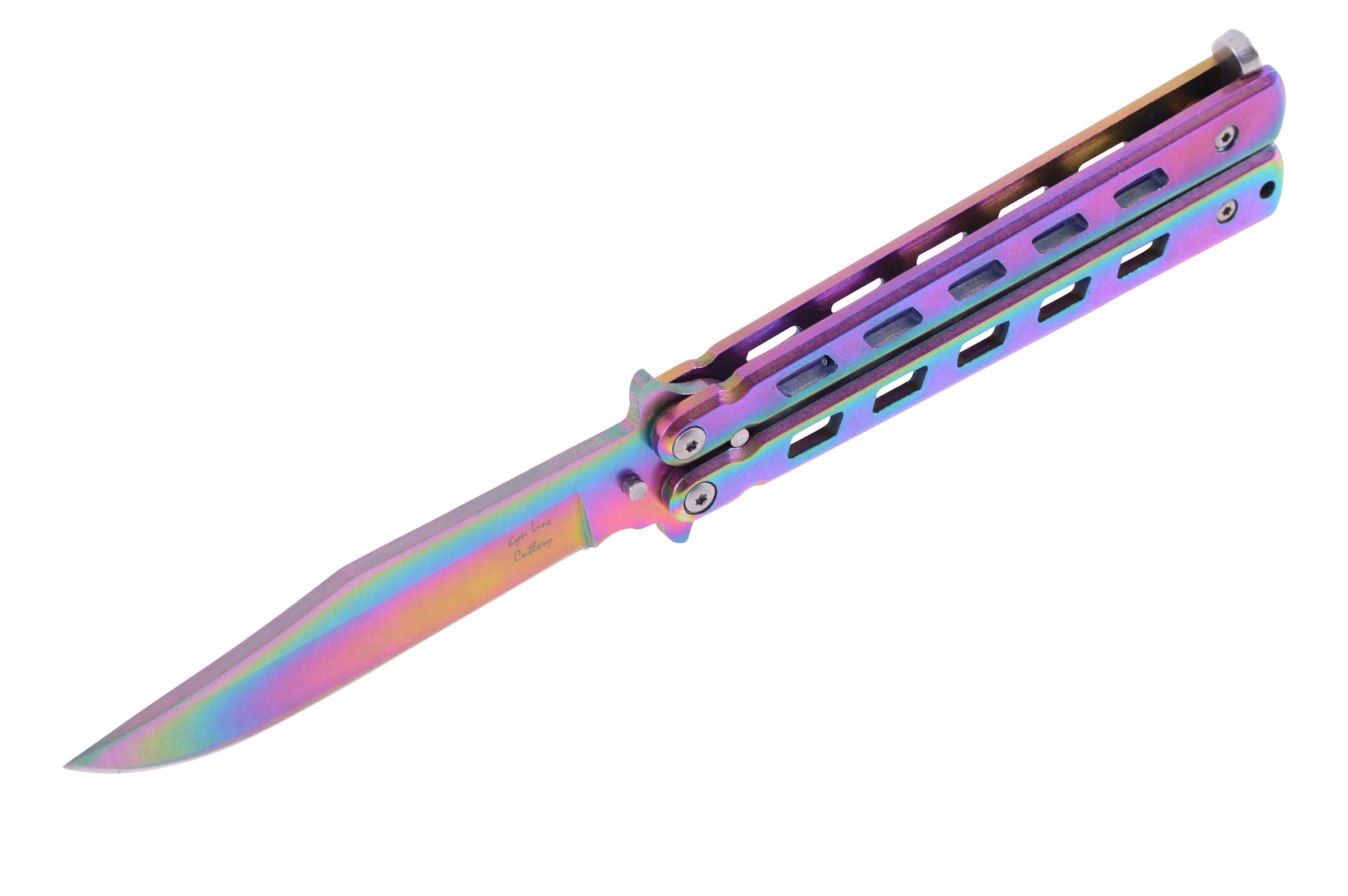 Rainbow Luminescence Balisong Knife Butterfly, Stainless Steel