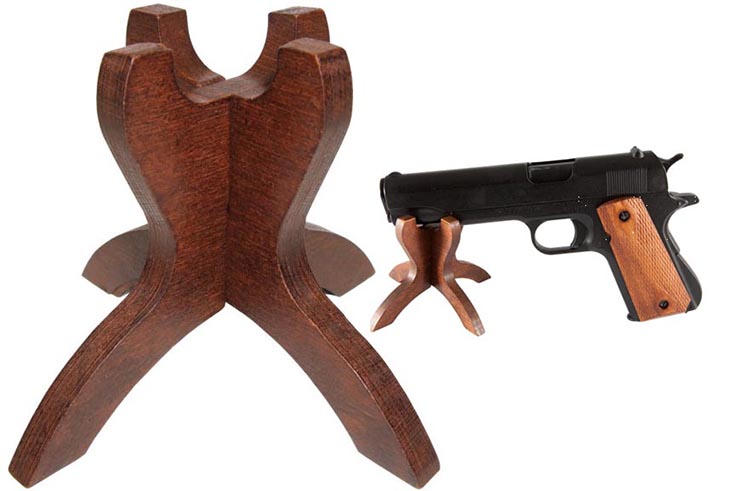 Support en bois pour pistolet, 11 cm