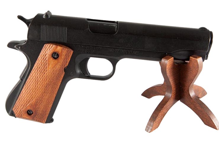 Soporte de madera para pistola, 11 cm