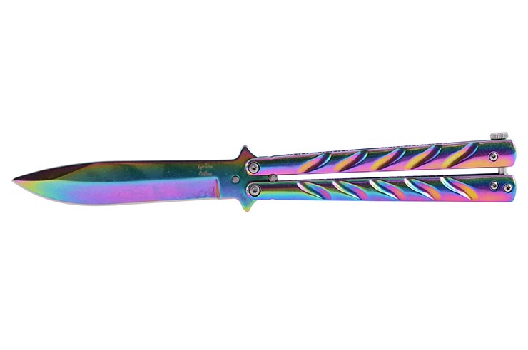 Couteau Papillon, Iridescent V2 - Acier Inoxydable (22 cm)