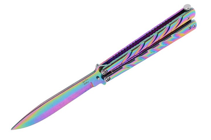 Faca Borboleta, Iridescente V2 - Aço Aço inoxidável (22 cm)