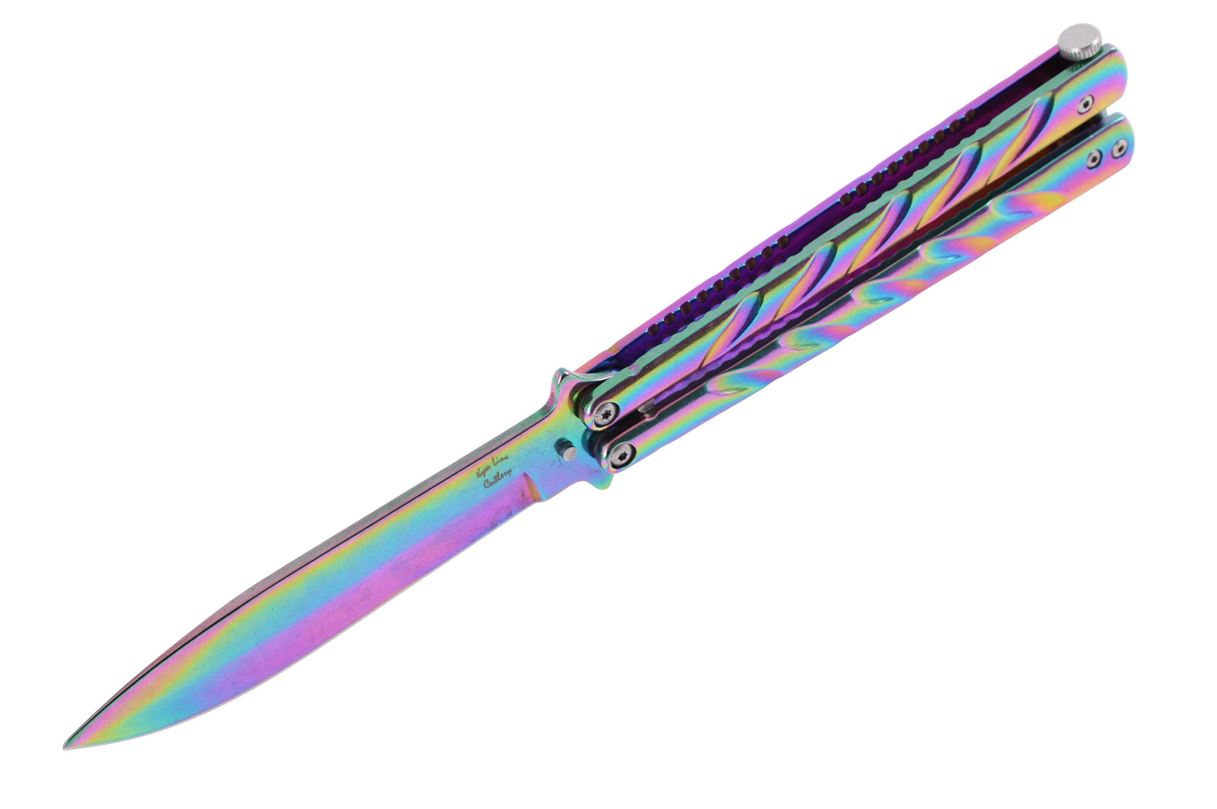 Butterfly Knife, Iridescent V2 - Stainless Steel (22 cm