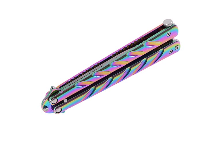 Couteau Papillon, Iridescent V2 - Acier Inoxydable (22 cm)