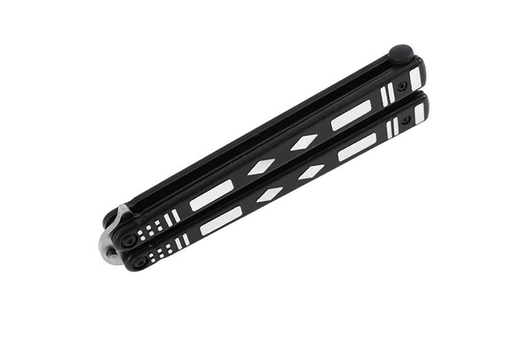 Black butterfly knife with gray patterns - Stainless steel (23cm)