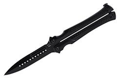 Black Butterfly Knife, Stainless Steel V2 (23cm)