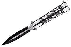 Butterfly knife, Labyrinth - Stainless steel (23 cm)