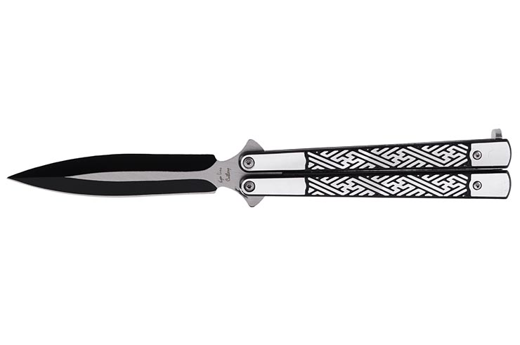 Butterfly knife, Labyrinth - Stainless steel (23 cm)