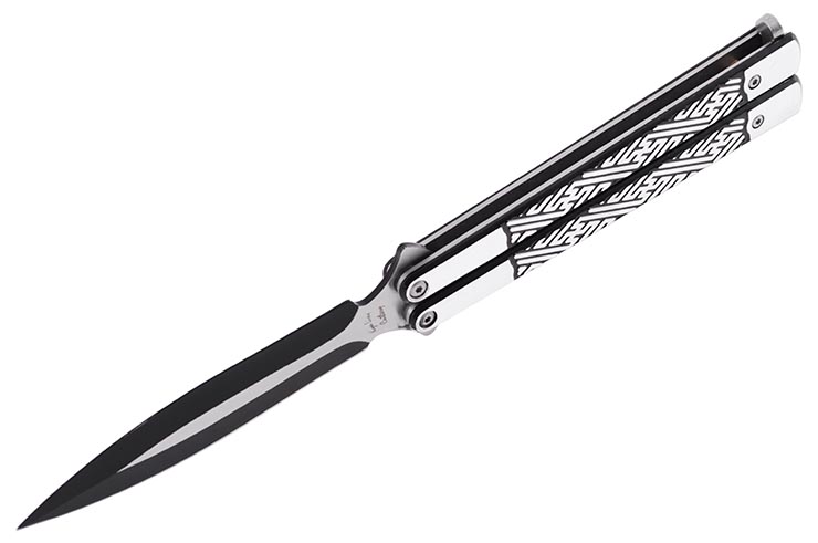 Butterfly knife, Labyrinth - Stainless steel (23 cm)