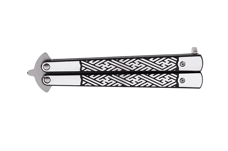 Butterfly knife, Labyrinth - Stainless steel (23 cm)