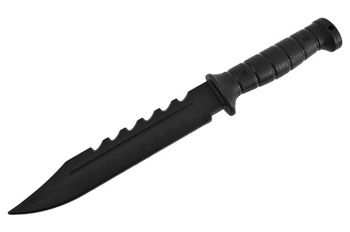 Faca de 34 cm – Faca tática com lâmina serrilhada, polipropileno