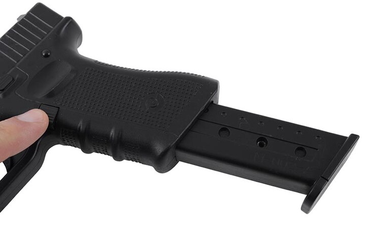 Pistola de borracha, modelo com carregador