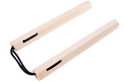 Nunchaku, Octogonal Blanc - Bois & Corde