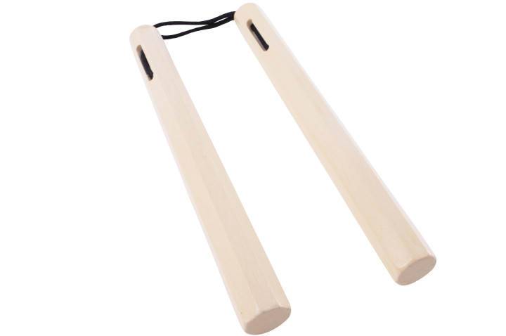 Nunchaku, Octogonal Blanco - Madera y Cuerda