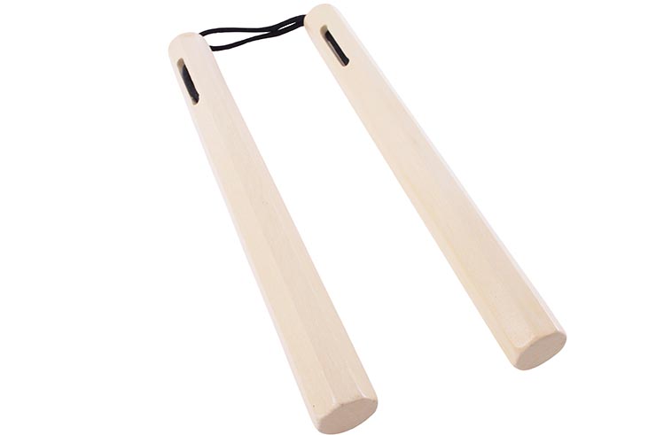 Nunchaku, Octogonal Blanco - Madera y Cuerda