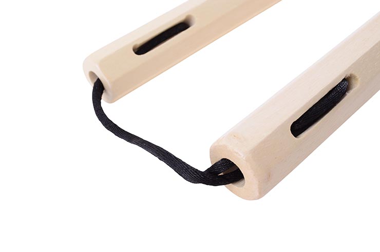 Nunchaku, Octagonal White - Wood & Rope - DragonSports.eu