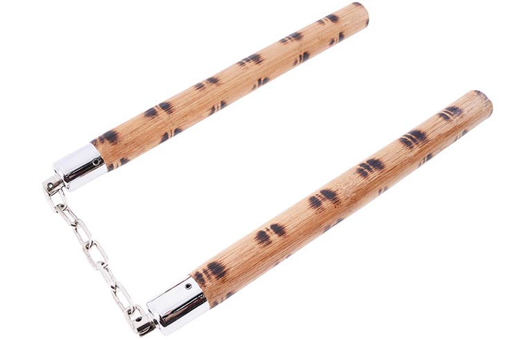 Nunchaku, Fire Branded - Rattan & Chain