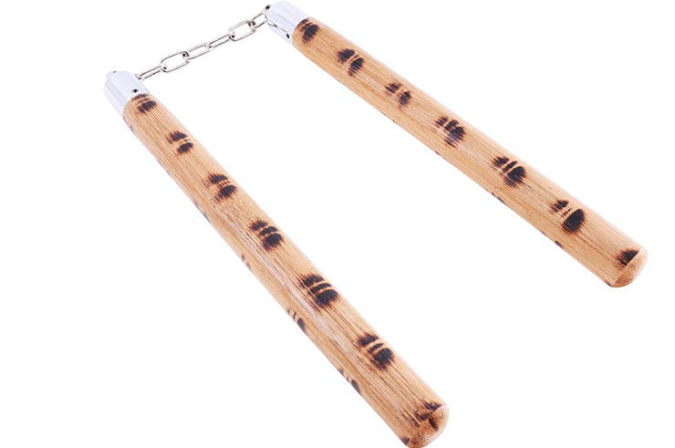 Nunchaku, Fire Branded - Rattan & Chain