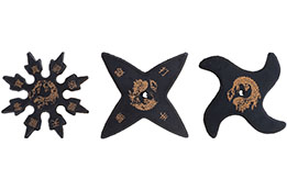 Shuriken, Black Rubber - Set of 3