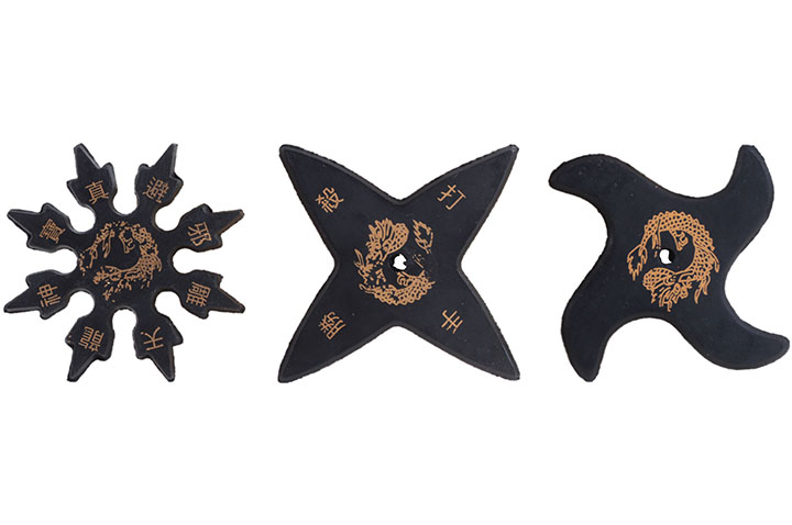 Shuriken, Borracha Preta - Conjunto de 3