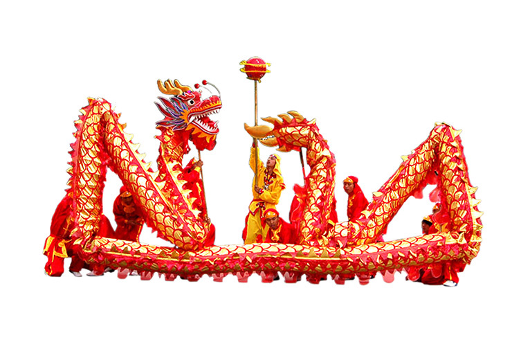Costume Traditionnel Danse du Dragon - Haut de gamme, 9 personnes