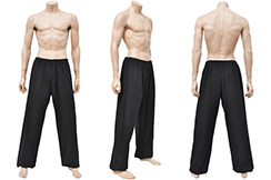 Pantalón de Wushu y Taiji, Algodón Espeso, Negro