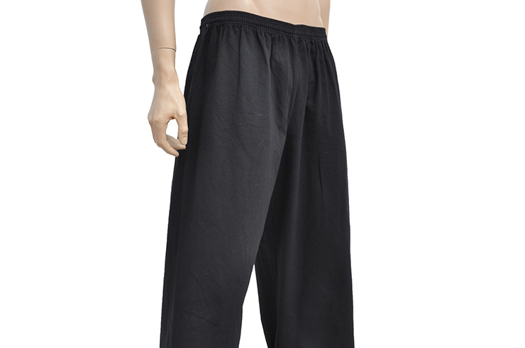 Pantalón de Wushu y Taiji, Algodón Espeso, Negro