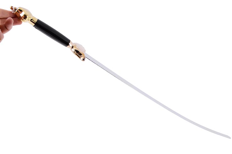 Straightsword With Scabbard, Black/Golden - Semi-Flexible