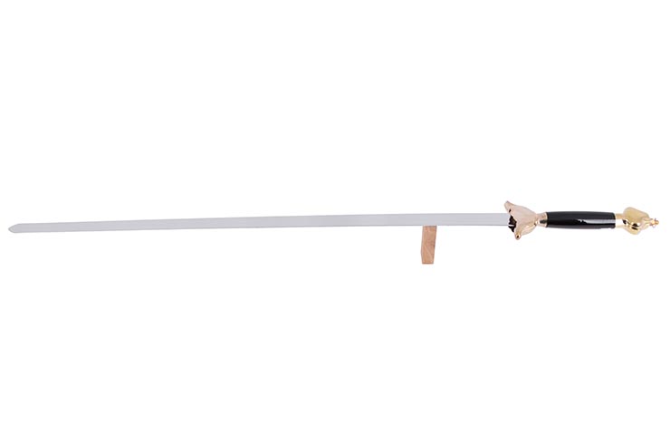 Straightsword With Scabbard, Black/Golden - Semi-Flexible