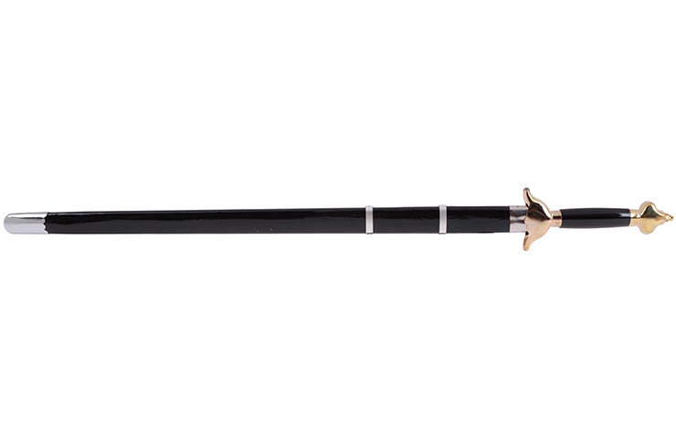 Straightsword With Scabbard, Black/Golden - Semi-Flexible